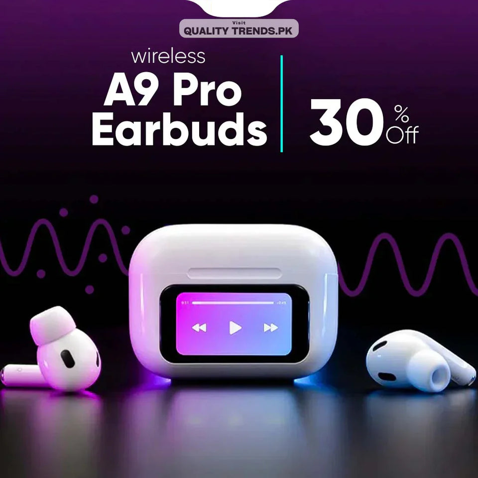 A9 PRO True Wireless Noise Cancellation Headphones with Touch Display, BT 5.3 ANC+ENC Bluetooth Earbuds, HD Calling with 6-Mic, 32 Hours Playtime with Fast Charging, 13mm 3D BASS Drivers